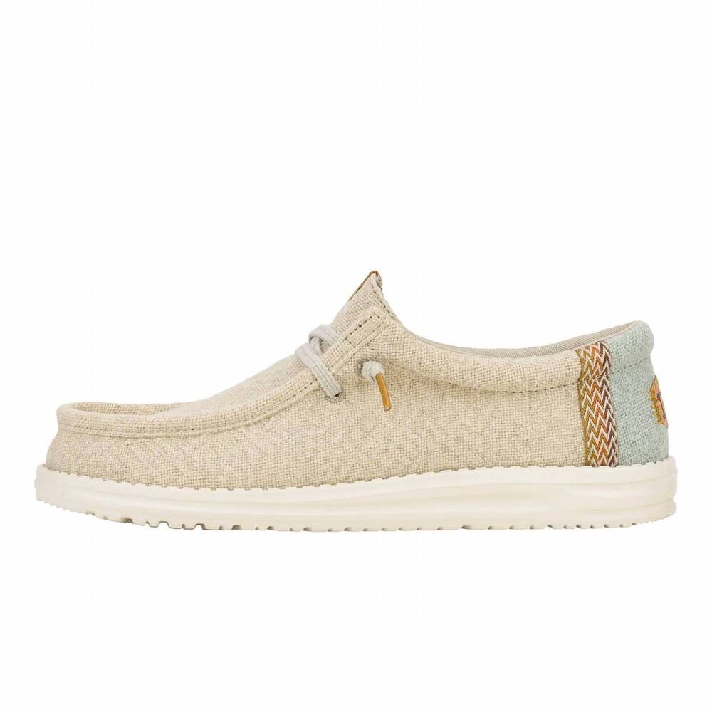 NEW HEY DUDE men's wally jute loafers in stone grey iceberg green